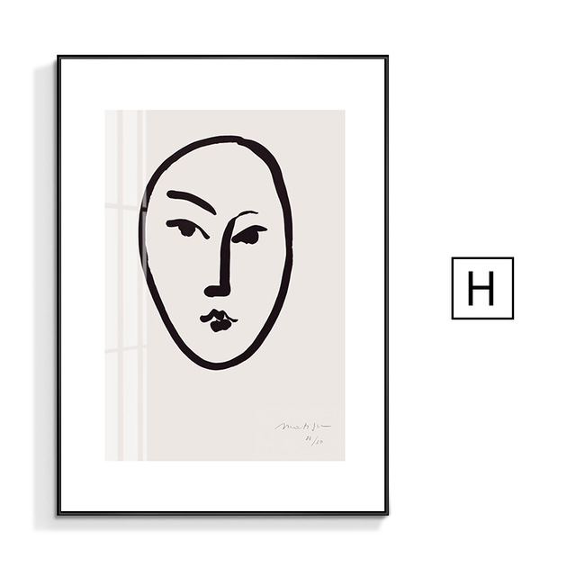马蒂斯北欧极简装饰画 抽象线条艺术壁画客厅餐厅书房