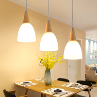 北欧餐厅吊灯个性创意三头餐厅灯简约现代led木质饭厅灯具木吊灯