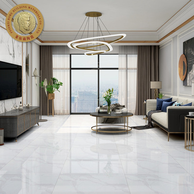 菲尔兹客厅地砖800*800地板砖佛山通体大理石瓷砖墙砖鱼肚白