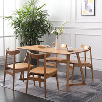 北欧餐椅 现代简约原木橡木靠背书桌椅家用餐厅坐具布艺实木椅子