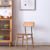 北欧餐椅家用小户型樱桃木白橡木家具现代简约原木实木餐桌椅组合