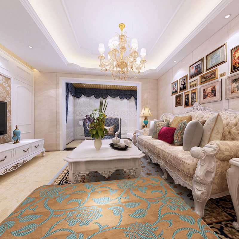 天津市红光家园125平米三居室简约欧式风格装修设计图