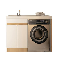 九牧JOMOO洗衣机柜 阳台滚筒洗衣机柜 石英石台面带搓衣板A1230