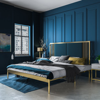 北欧创意卧室金属床单身公寓员工宿舍1.5米铁架床现代家用铁艺床
