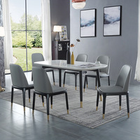 北欧大理石家用餐桌椅小户型多人吃饭饭桌椅轻奢餐厅长方形餐桌椅
